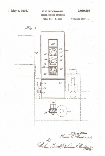 Diesel engine governor patent 2,039,027